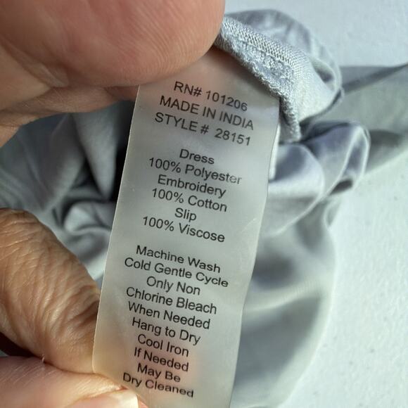 Soft Surroundings large Ibiza Georgette Embroidered Maxi Dress victorian NWT - Picture 12 of 13